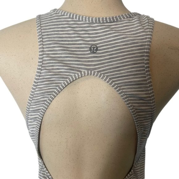 Lululemon Go For It Hyper Striped Open Back Scoopneck Popover Midi Dress No Size - Picture 5 of 6
